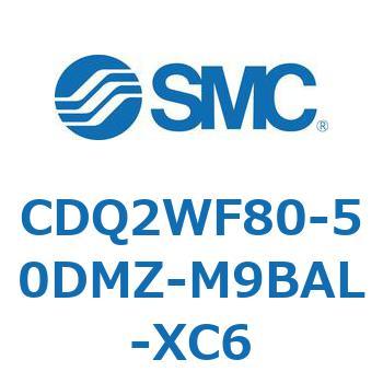 CDQ2WF80-50DMZ-M9BAL-XC6 薄形シリンダ CDQ2WF80 SMC 複動両ロッド ロッド先端おねじ 空気圧タイプ シリンダストローク50mm