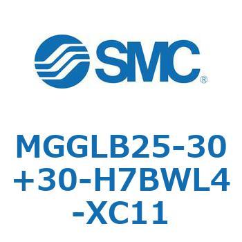 MGGLB25-30+30-H7BWL4-XC11 ガイド付シリンダ MGGLB25 SMC 複動片ロッド