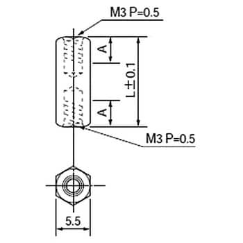 SP-10 プリント板用スペーサ六角型(M3SPタイプ) 1袋(100個