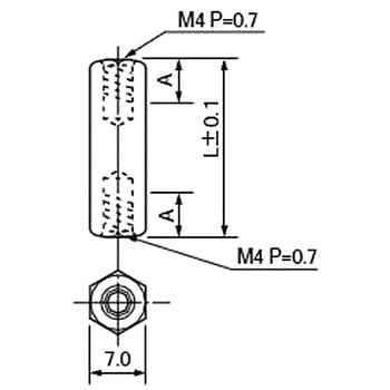 プリント板用スペーサ六角型(M4SPタイプ) MAC8(マックエイト)