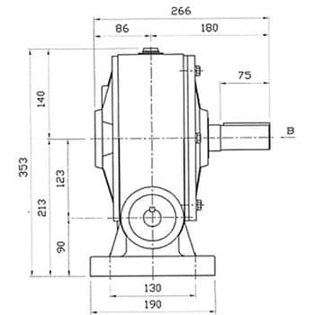 ウォーム減速機 LA型 軸配置：標準