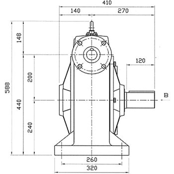 ウォーム減速機 LB型 軸配置：標準 青木精密工業