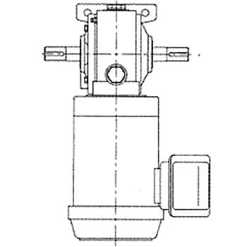 PN042-40 両出力軸 モータ付ウォーム減速機 PN型 軸配置：両出力軸 1台