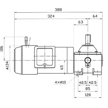 モータ付ウォーム減速機 PNCB型 軸配置：両出力軸 青木精密工業