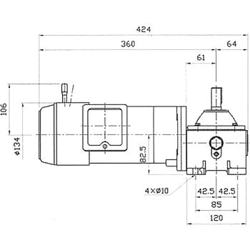 モータ付ウォーム減速機 PNCB型 軸配置：両出力軸 青木精密工業
