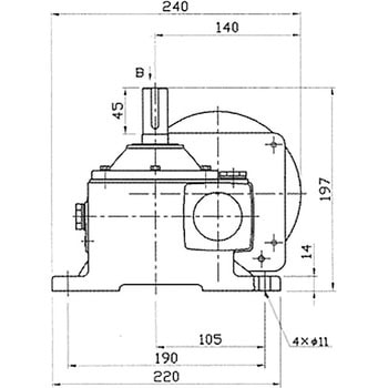 ウォーム減速機 PNCR型 軸配置：両出力軸 青木精密工業
