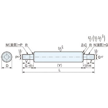 YSCC-40-51~100-h5 リニアシャフト 両側おねじ(外径公差:h5) 1 YSCC-40-51~100-h5 リニアシャフト 両側おねじ(外径公差:h5) 1