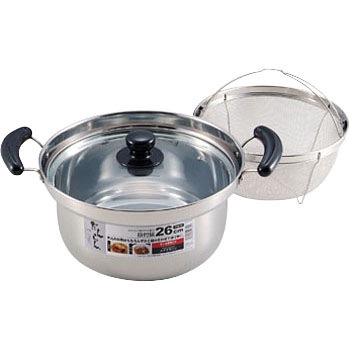 H-4684 だんらん ステンレス製ガラス蓋付段付鍋 1個 パール金属 【通販