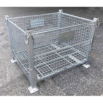 高耐荷重 吊りメッシュパレット 段積み可能 ホワイトバリーン