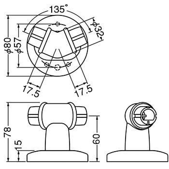 どこでもブラケット135° シロクマ