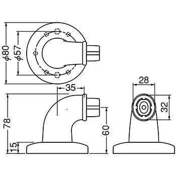 どこでも手すりダエン形ブラケットエンド シロクマ