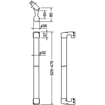 出隅二点手すり BR-534 シロクマ