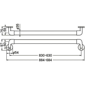 丸棒手すり BR-540 シロクマ