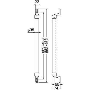 スリムディンプル手すり BR-596 シロクマ