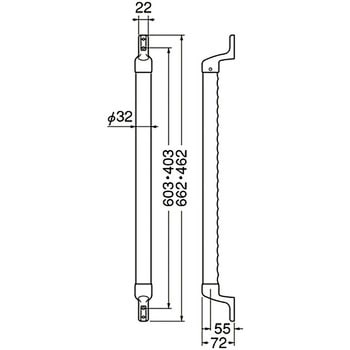 スリムディンプル手すり BR-597 - シロクマ