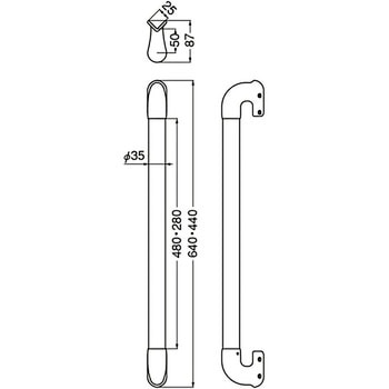 出隅二点手すり BR-862 シロクマ