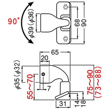 入隅ブラケット前出調整止 BR-666 シロクマ
