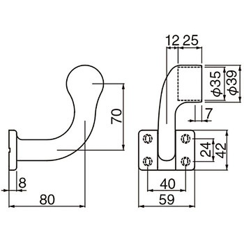 オフセットブラケット(上下セット) BR-159 シロクマ