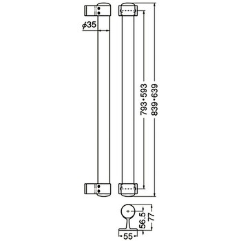 丸棒手すり直止 BR-564 シロクマ
