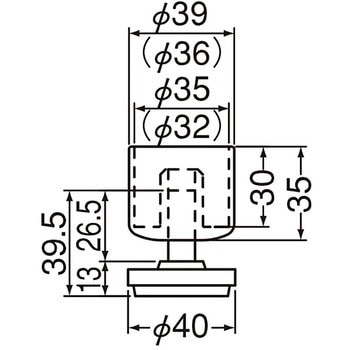 E形エンド受座 アジャスター付 BR-169A シロクマ