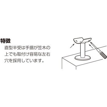 手摺ブラケット 直型 半受木ネジ座 ケージーパルテック