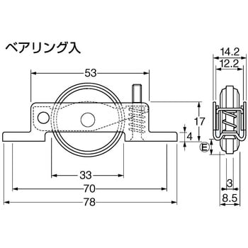 YDST33 フラットレール用戸車 YDST33 ケージーパルテック 適合(参考扉