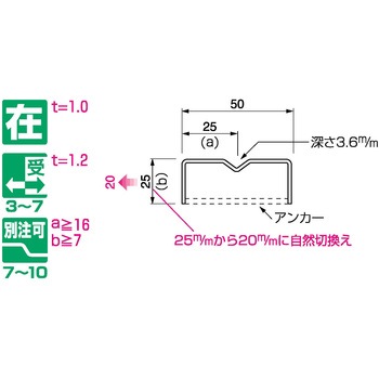 パルステン敷居レール VS50C(M) ケージーパルテック