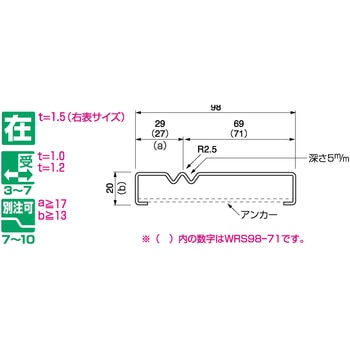 パルステン敷居レール WRS98-69・71 ケージーパルテック