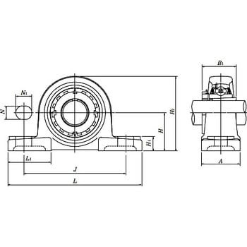 UKP211D1 ベアリングユニット ピロー形ユニット給油式 1個 エヌティー