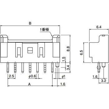 XAコネクター ベース付ピン JST(日本圧着端子製造)