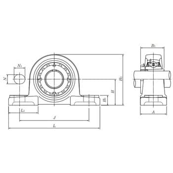 UKP309D1 ベアリングユニット ピロー形ユニット給油式 1個 エヌティー