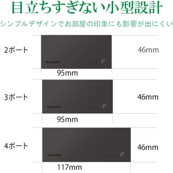 HDMI切替器 2～4ポート 入力 出力×1 コンパクト ブラック エレコム