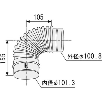 Φ100 90度エルボB-C ノーリツ