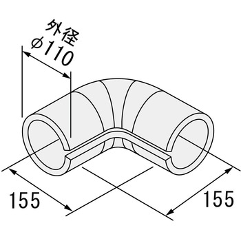 Φ80エルボ給気管用断熱材 ノーリツ