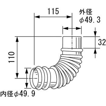 エルボ UL-C3E Φ49用 ノーリツ