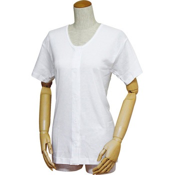 婦人前開きワンタッチテープ式三分袖シャツ ウエル