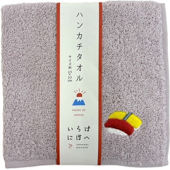 国産タオル地ハンカチ いろはにほへと 林
