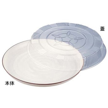 プラ容器 益子 茶フチ ニシキ