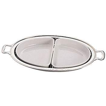 UK18-8ユニット小判湯煎用陶器セット 2分割 UK(三宝)