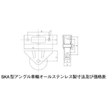SKA型アングル車輪オールステンレス製 伊藤鋳工