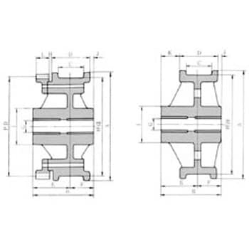 ODK-L-NO.300 鋳鋼製クレーン用走行車輪片ボス 1個 伊藤鋳工 【通販