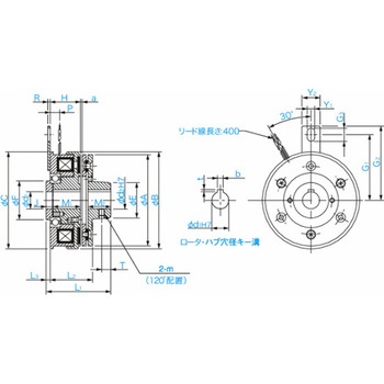 励磁クラッチ CS形(ベアリング取付) CS-25-33G-24V-50JIS 三木プーリ