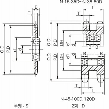 スプロケットアイドラー Nモデル N-18-40D 三木プーリ