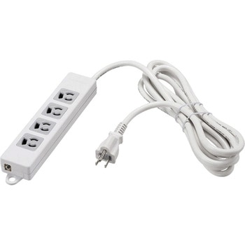 3ピン式電源タップ4個口3mホワイト2重構造 BUFFALO(バッファロー)
