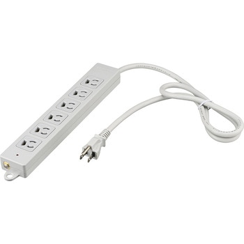 3ピン式電源タップ2重構造雷サージ&ランプ付6個口/5mライトグレー BUFFALO(バッファロー)