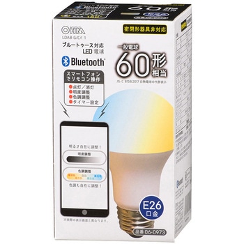 LED電球 Bluetooth対応 E26 60形相当 広配光 調色タイプ オーム電機