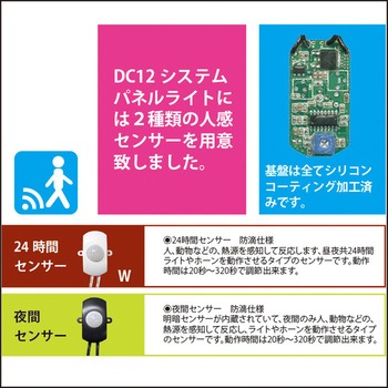 MTO DC12VCOB 吸盤パネルライトセンサー付き (24時間センサー) DCC010-W MTO