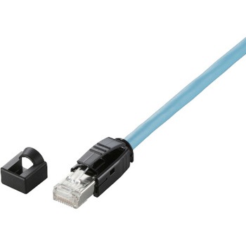産業用LANケーブル 微可動用 耐油 アルミテープシールド+編組シールド AWG26×4P 空 水色 ライトブルー エレコム