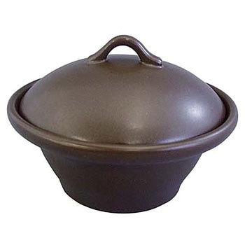 萬来鍋 丸型こげ茶 (蒸気二重鍋方式) 1人前用 ミナミ産業