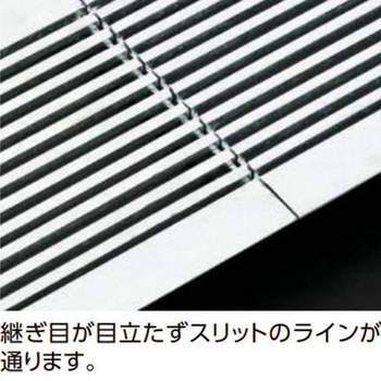 スチール製U字溝用グレーチング オクト・イー「極細目平行タイプ」 ケンボージンク処理 ローレット加工 サイレントゴム付(L型パッキン) 中部コーポレーション